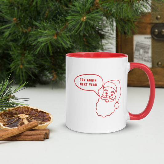 Funny Santa Coffee Mug for holiday gift for X mas ceramic mug for Coffee cup for Christmas gift for white elephant present