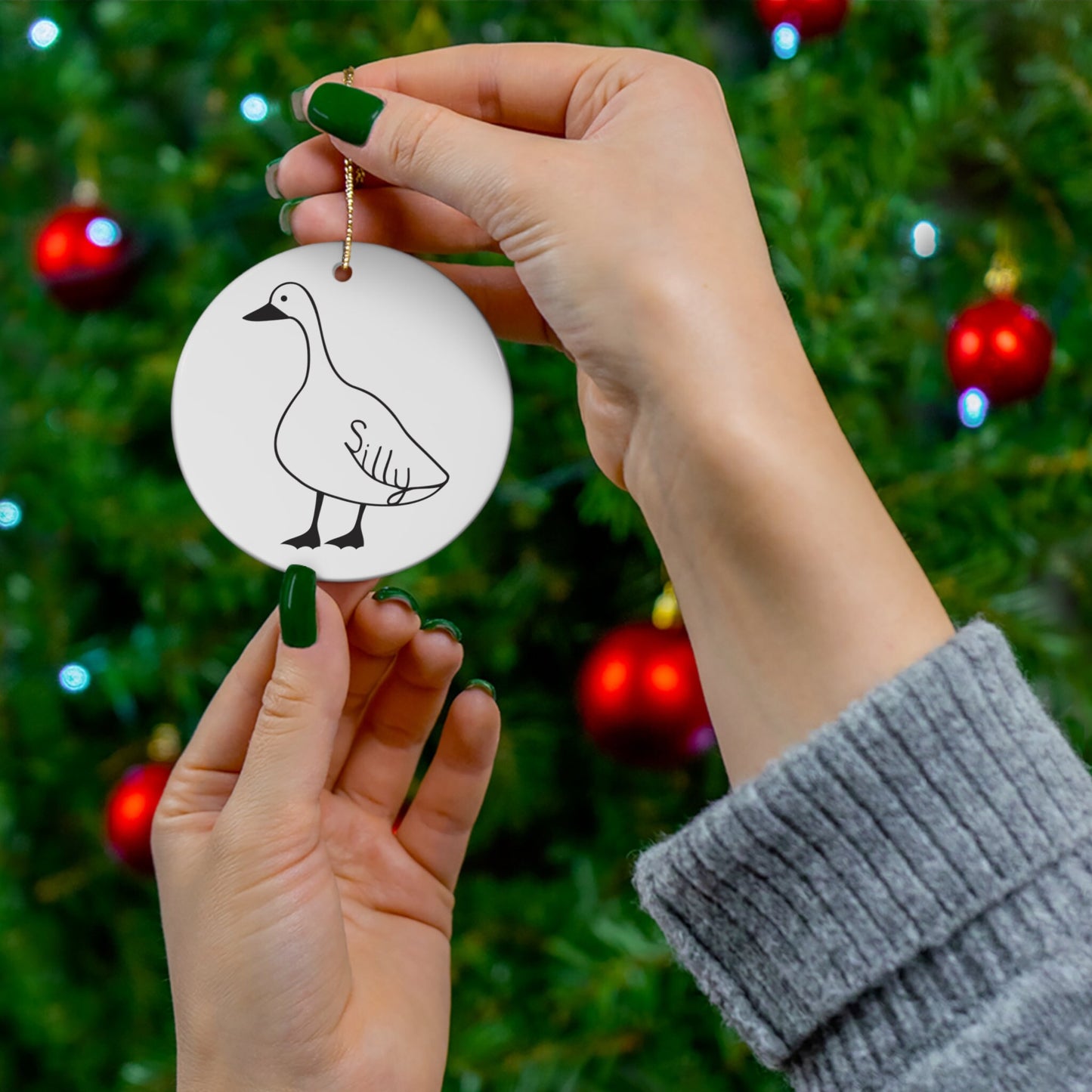 Silly Goose ornament, Funny Meme tree decoration, Birthday Gift, Funny Gift, Tree ornament, Ceramic decoration, Christmas tree decoration