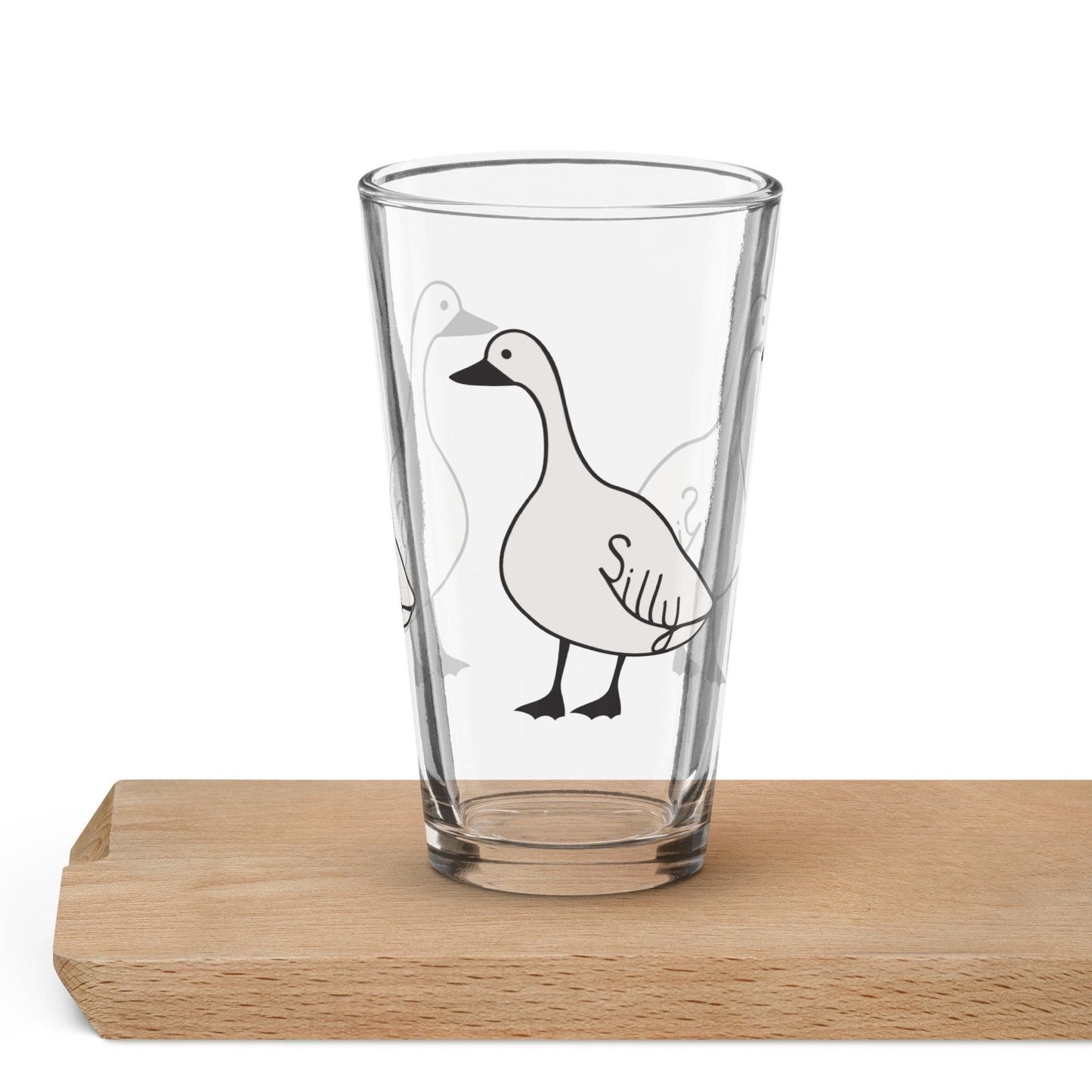 Silly Goose Pint Glass, Funny Graphic beer glass, Bird pint glass, Gift for him, Cold Drink Glass, Cocktail Gift, Shaker Pint Glass, 16 oz