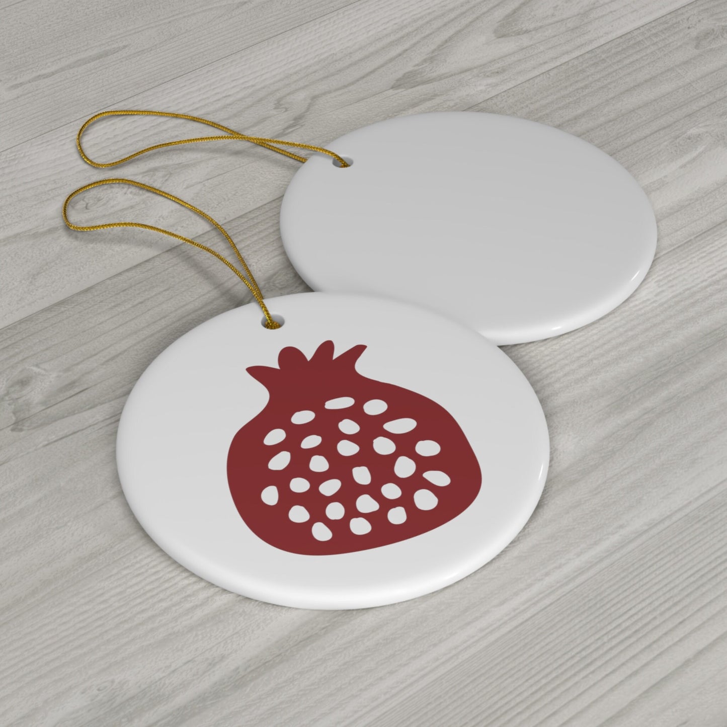 Pomegranate Ornament, Christmas tree ornament, Ceramic tree decoration