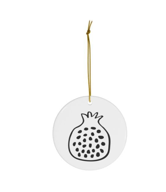 Pomegranate Ornament, Christmas tree ornament, Ceramic tree decoration